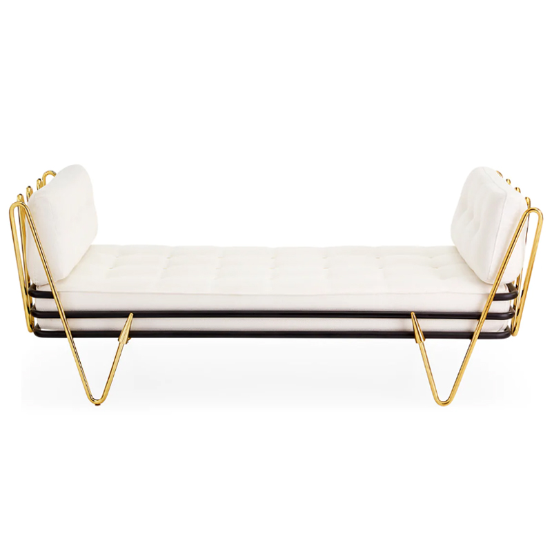 Кушетка Jonathan Adler Maxime Daybed Молочный Золотой в Ульяновске | Loft Concept 