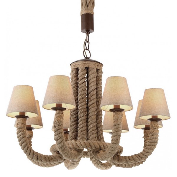 Люстра Rattan Chandelier 8 Loft Rope Light  в Ульяновске | Loft Concept 