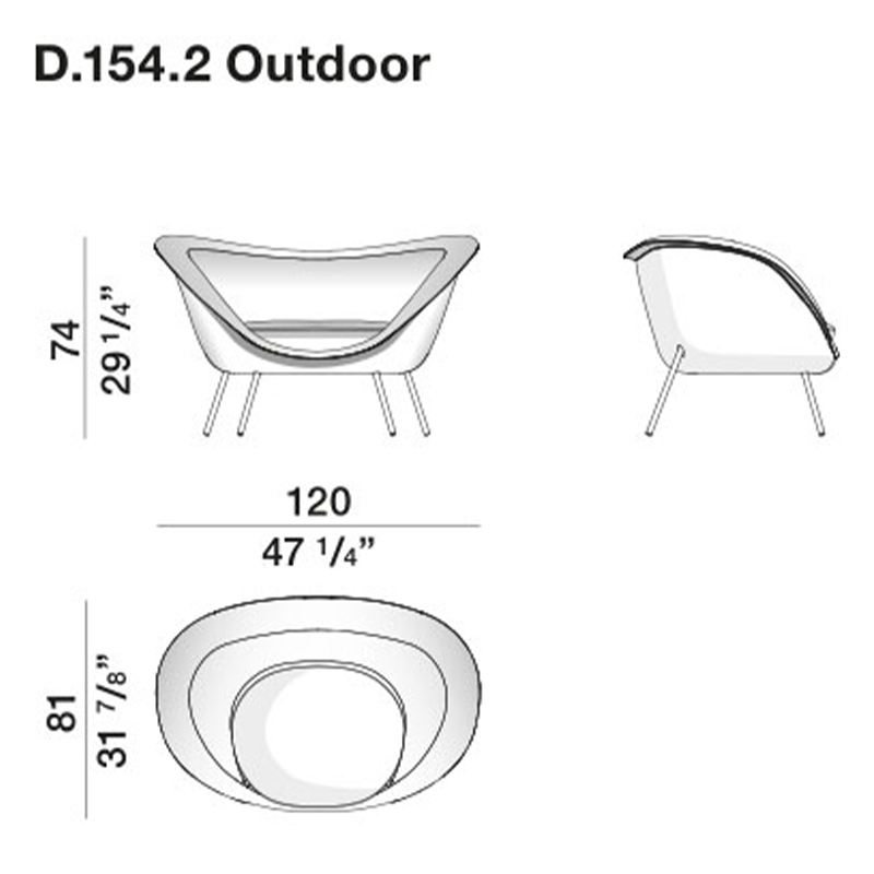 Дизайнерское уличное кресло Gio Ponti D.154.2 Armchair в Ульяновске