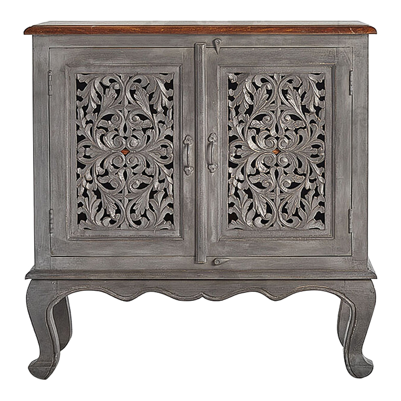 Комод Indian Antique White Furniture Chest of Drawers Agni серый Серый в Ульяновске | Loft Concept 