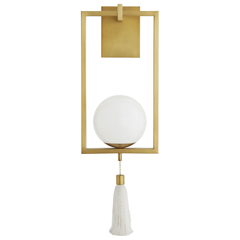 Бра Arteriors TRAPEZE SCONCE Gold Белый Латунь в Ульяновске | Loft Concept 