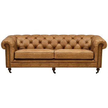 Диван Chesterfield Cinnamon Leather Sofa из винтажной кожи Корица в Ульяновске | Loft Concept 