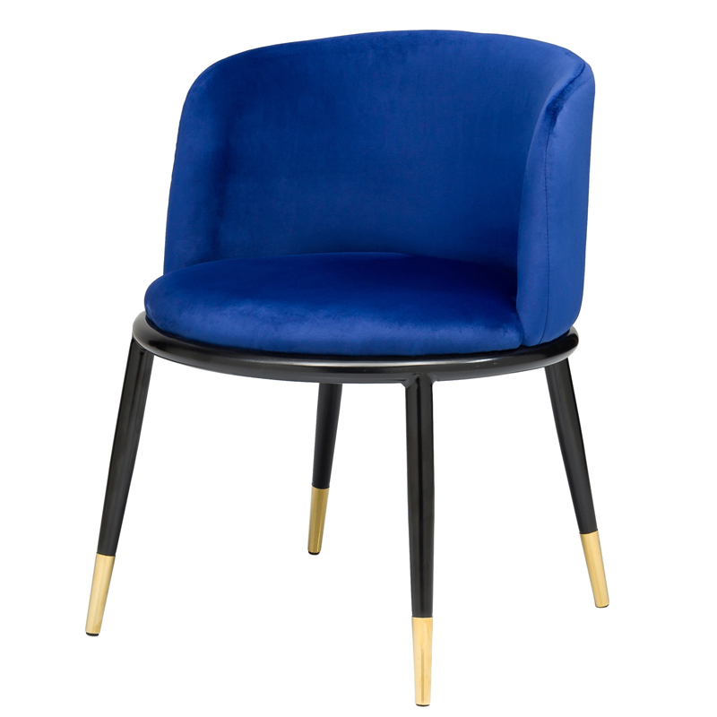 Стул Dining Chair Foucault Blue Синий Черный Золотой в Ульяновске | Loft Concept 