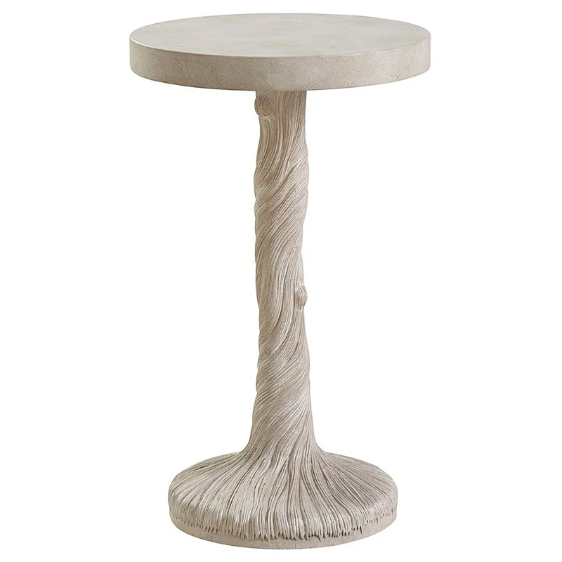 Приставной стол Barclay Butera Malibu Saddle Peak Round Accent Table Бежевый в Ульяновске | Loft Concept 