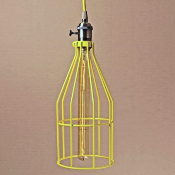 Подвесной светильник Wire Cage Pendant Twix Yellow Желтый в Ульяновске | Loft Concept 