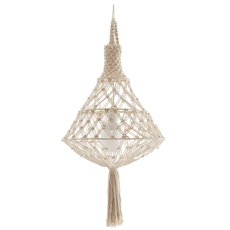 Подвесной светильник Macrame Wicker Hanging lamp Бежевый в Ульяновске | Loft Concept 