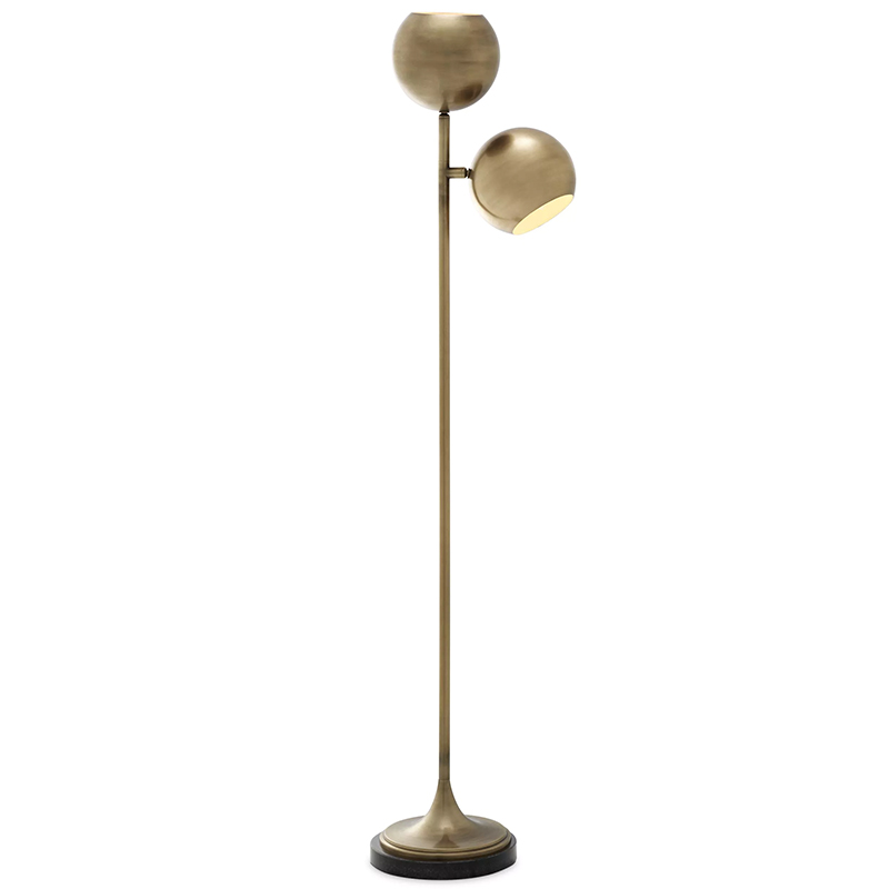 Торшер Eichholtz Floor Lamp Compton Brass Латунь Черный в Ульяновске | Loft Concept 