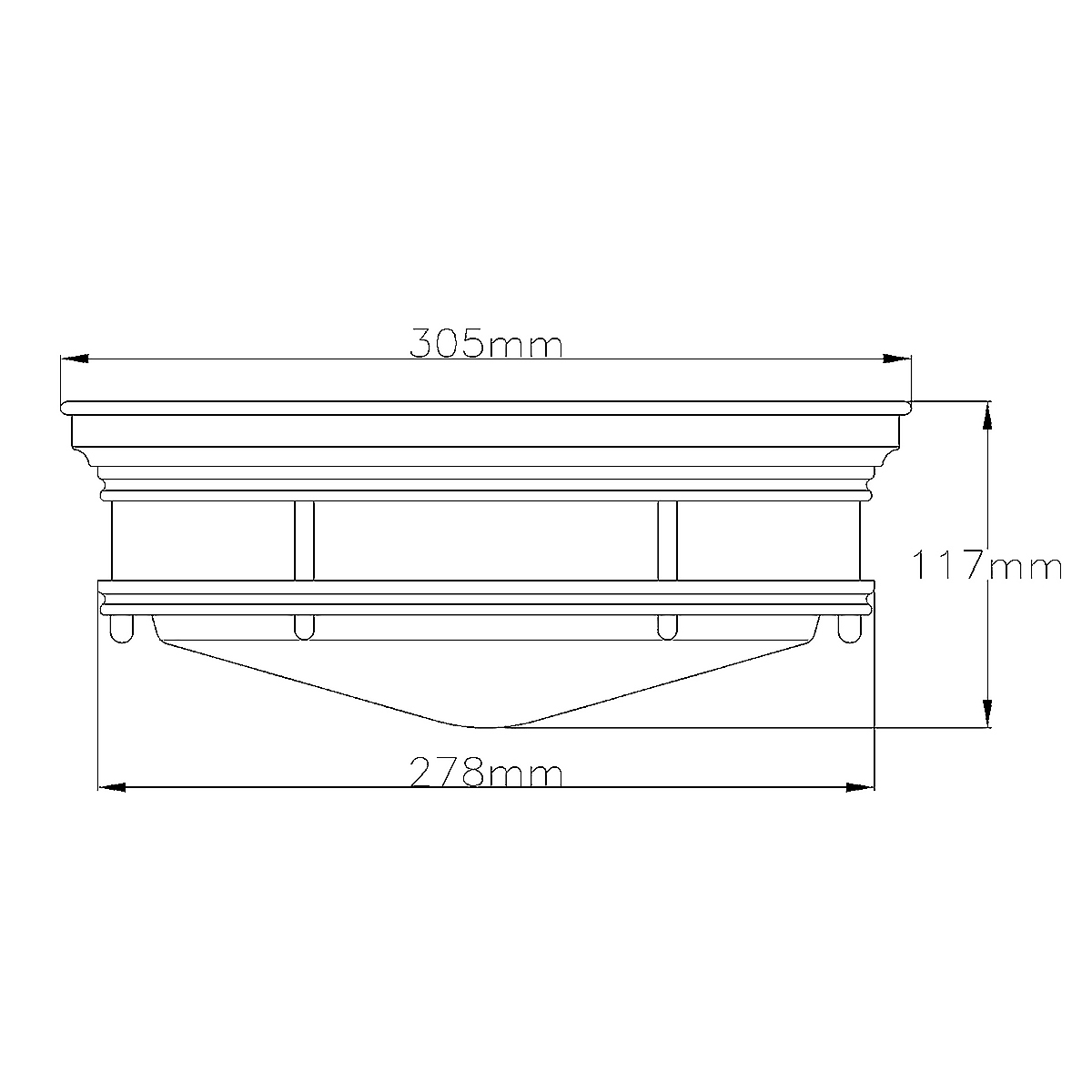 Потолочный светильник для ванных комнат со стеклянным плафоном в форме перевернутого конуса Hinkley в Ульяновске