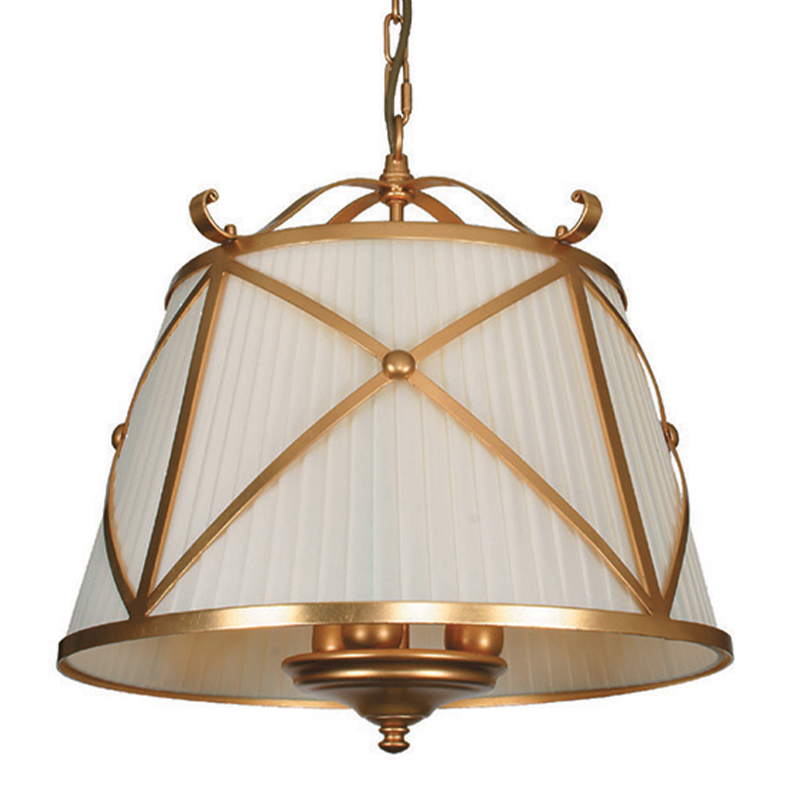 Люстра абажур Provence Lampshade Light Gold Chandelier Бежевый Золотой в Ульяновске | Loft Concept 