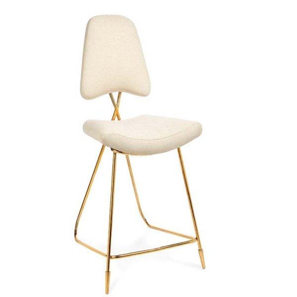 Барный стул Jonathan Adler Maxime Bar stool Бежево-серый Золотой в Ульяновске | Loft Concept 