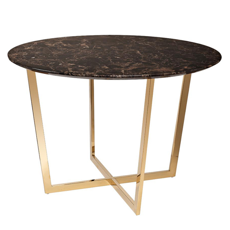 Обеденный стол Dining table Jacques round Brown Коричневый Золотой в Ульяновске | Loft Concept 