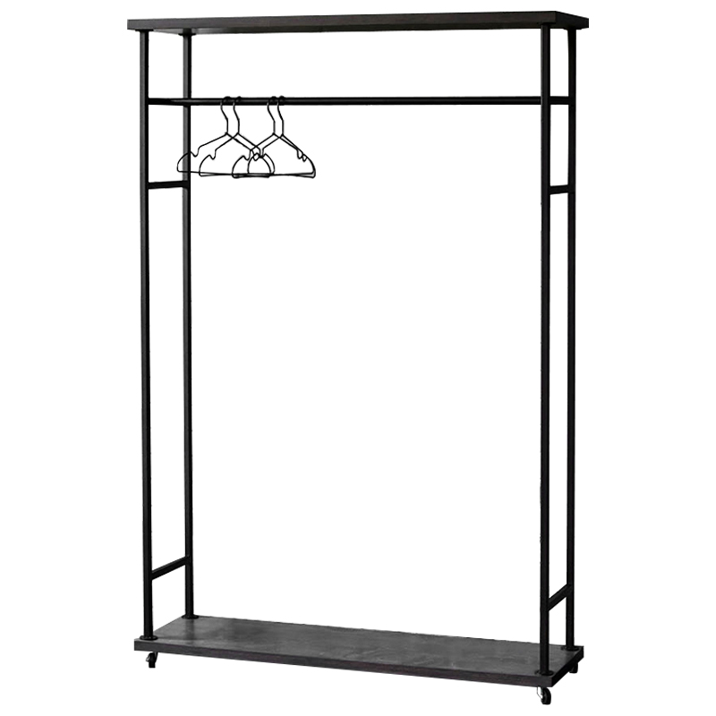 Рейл Lowery Grey Industrial Metal Rust Clothes Rail Черный Дерево Серый в Ульяновске | Loft Concept 