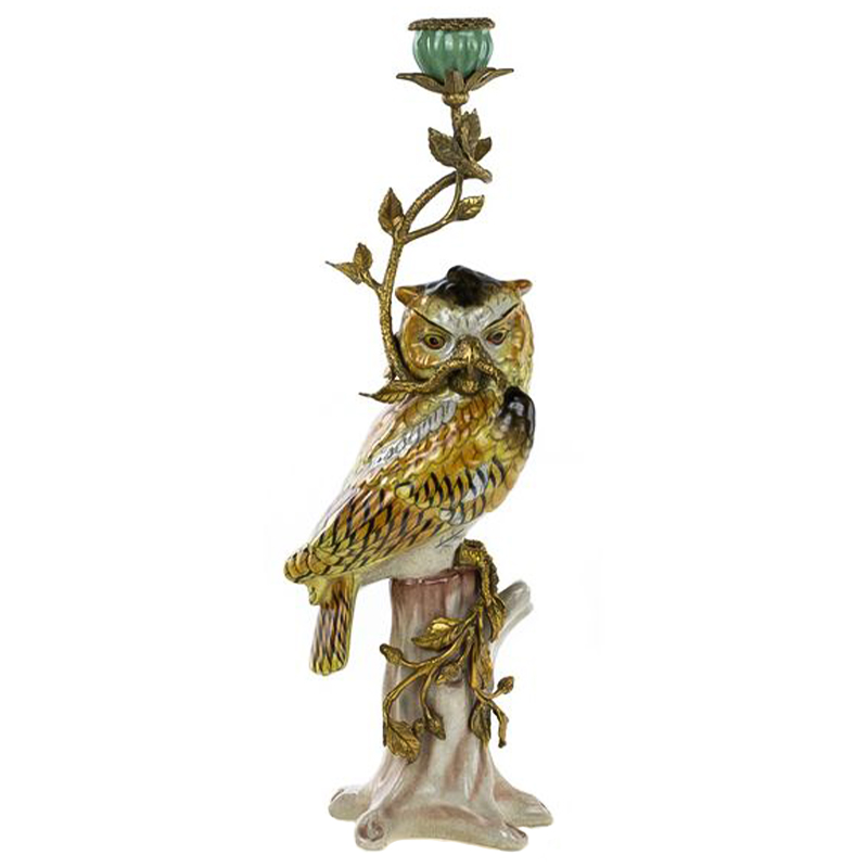 Подсвечник Owl Bronze Branch Candlestick Бронза Желтый Коричневый в Ульяновске | Loft Concept 