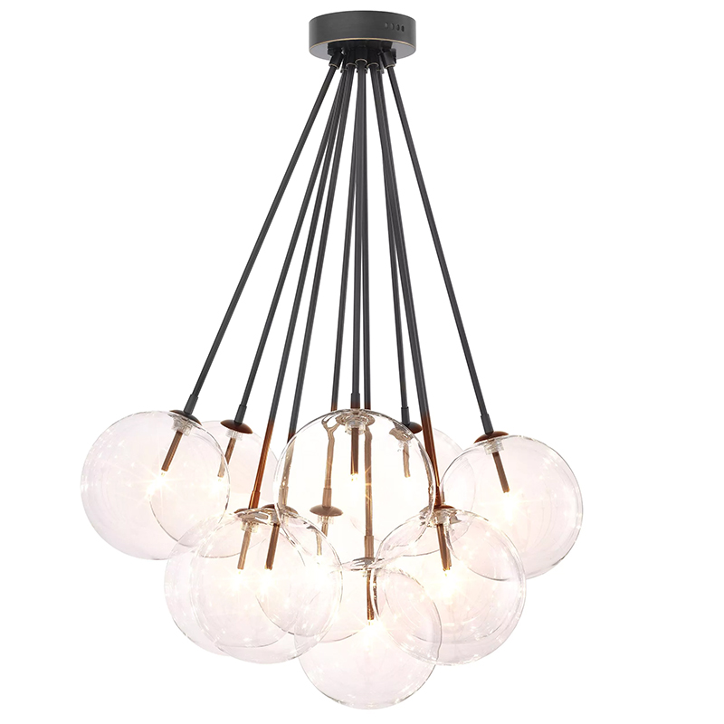 Люстра Eichholtz Ceiling Lamp Molecule Bronze Прозрачное Стекло Темная бронза в Ульяновске | Loft Concept 