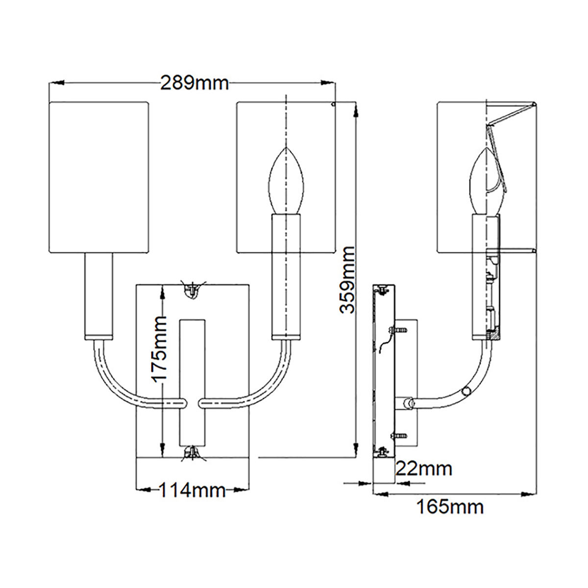 Бра с прямоугольным основанием и 2-мя белыми цилиндрическими льняными абажурами Feiss в Ульяновске