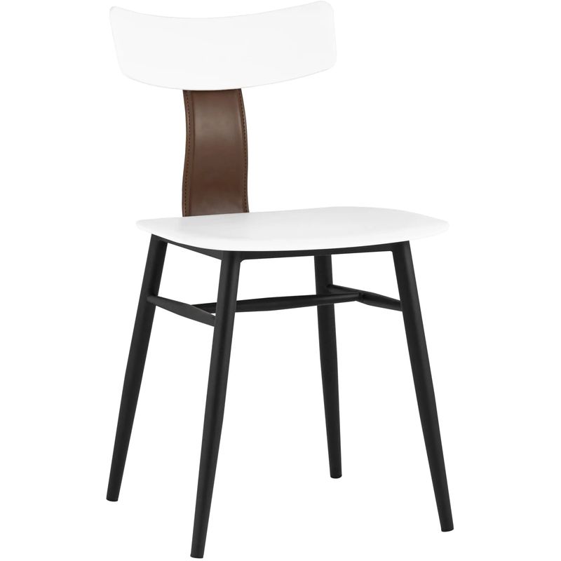 Стул ANT White Eco-Leather 2 шт Белый Коричневый Черный Стул ANT White Eco-Leather 2 шт Белый Коричневый Черный в Ульяновске | Loft Concept