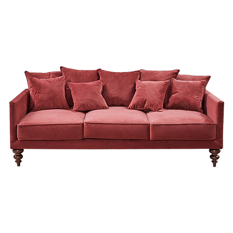 Диван Graceful Details Sofa Crimson Коричневый Малиновый (Crimson) в Ульяновске | Loft Concept 