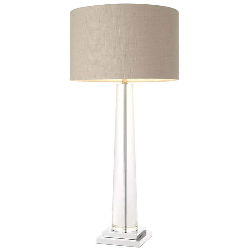 Настольная лампа Eichholtz Table Lamp Oasis Прозрачное Стекло Бежево-серый Никель в Ульяновске | Loft Concept 