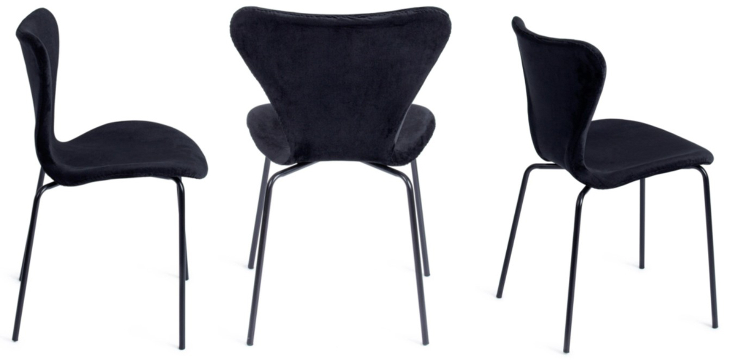 Стул Julissa Black Chair флок - фото