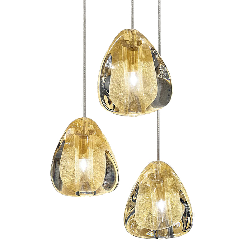 Подвесной светильник Mizu 1 Suspension Lamp Gold Янтарь (Amber) Хром в Ульяновске | Loft Concept 