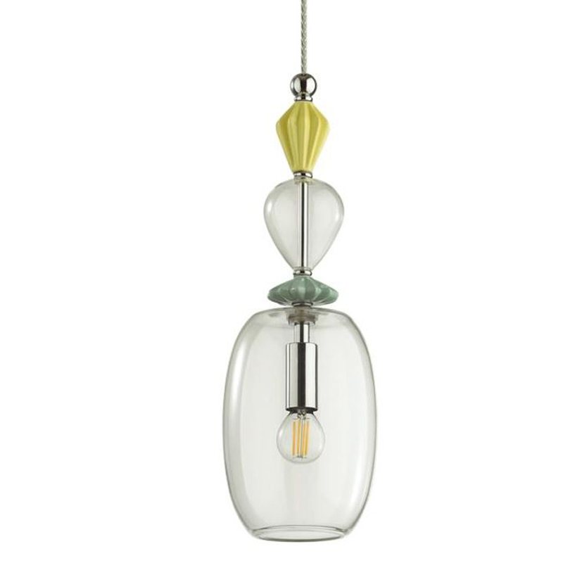 Подвесной светильник Iris Glas hanging lamp candy B chrome Прозрачное Стекло Прозрачный желтый Голубой Хром Прозрачный зеленый в Ульяновске | Loft Concept 