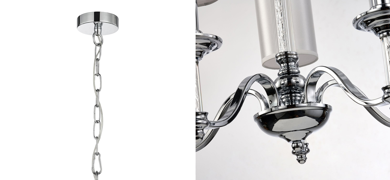 Люстра с белыми атласными плафонами Suspira 5 ламп - фото №1