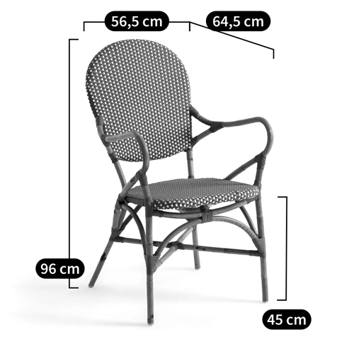 Кресло плетеное из ротанга Ronald Black White Rattan Chair в Ульяновске