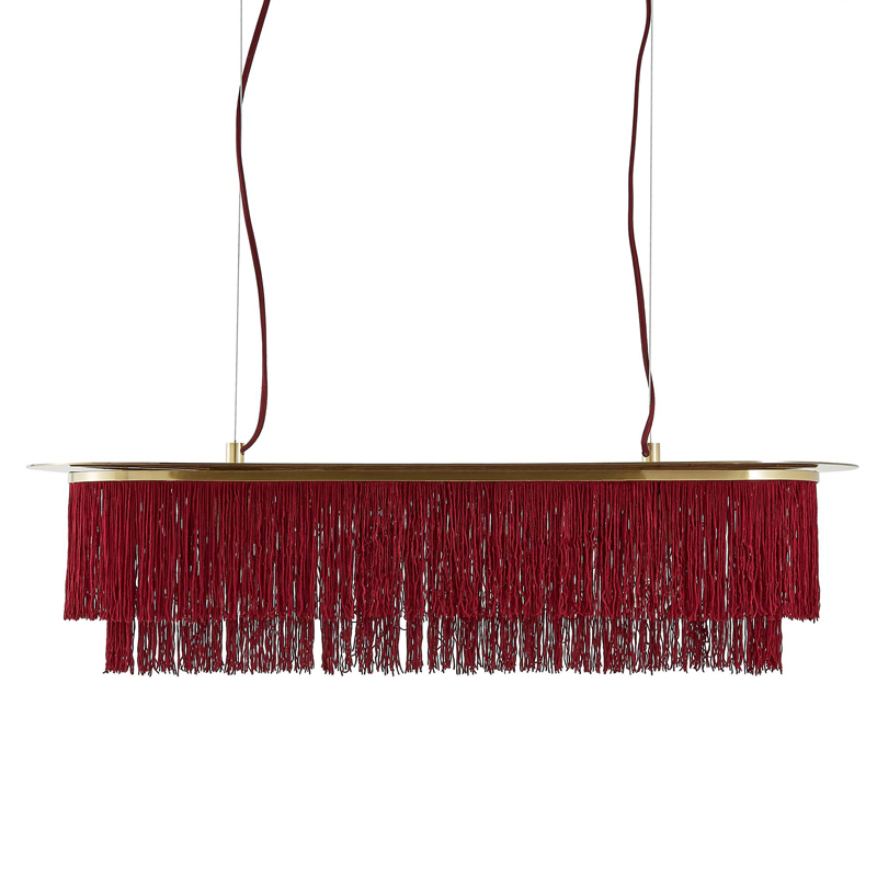 Люстра Houtique Linear Chandelier Burgundy Бургундский красный Латунь в Ульяновске | Loft Concept 