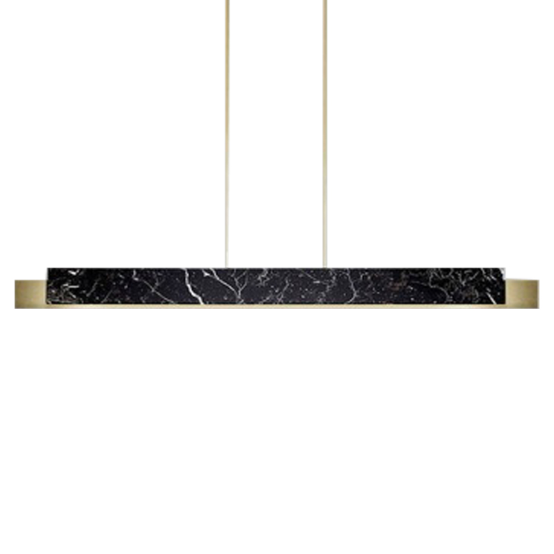 Люстра Leonce Marble Linear Chandelier Brass Черный Мрамор Nero Латунь в Ульяновске | Loft Concept 