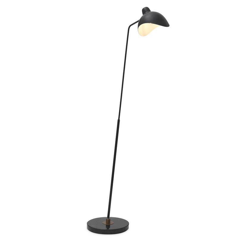 Торшер Eichholtz Floor Lamp Asta Черный Черный Мрамор Nero Латунь Античная полированная в Ульяновске | Loft Concept 