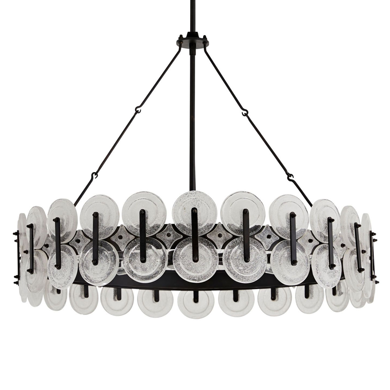 Люстра Arteriors RONDELLE CHANDELIER Черный Прозрачный в Ульяновске | Loft Concept 