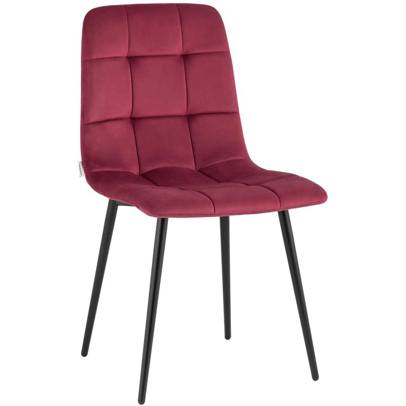 Стул NANCY Chair Малиновый Велюр Малиновый (Crimson) Черный в Ульяновске | Loft Concept 