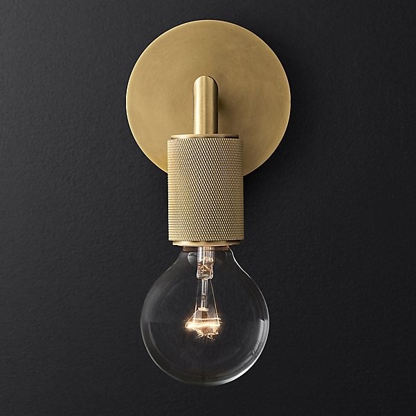 Бра RH Utilitaire Single Sconce Brass Латунь в Ульяновске | Loft Concept 