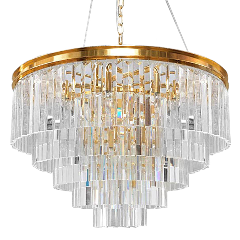 Люстра RH Odeon Chandelier Five Gold 80 Прозрачное Стекло Золотой в Ульяновске | Loft Concept 