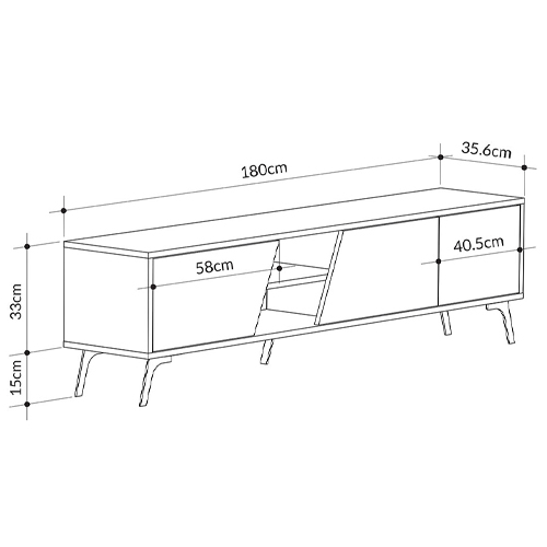 ТВ-тумба с 3-мя дверцами и полками Grey Albe TV Stand в Ульяновске