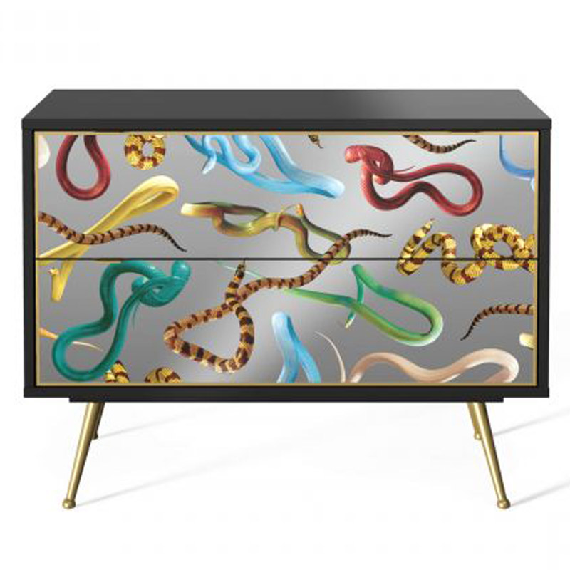 Комод Seletti Chest of Two Drawers Snakes Мульти Черный Золотой Шампань в Ульяновске | Loft Concept 