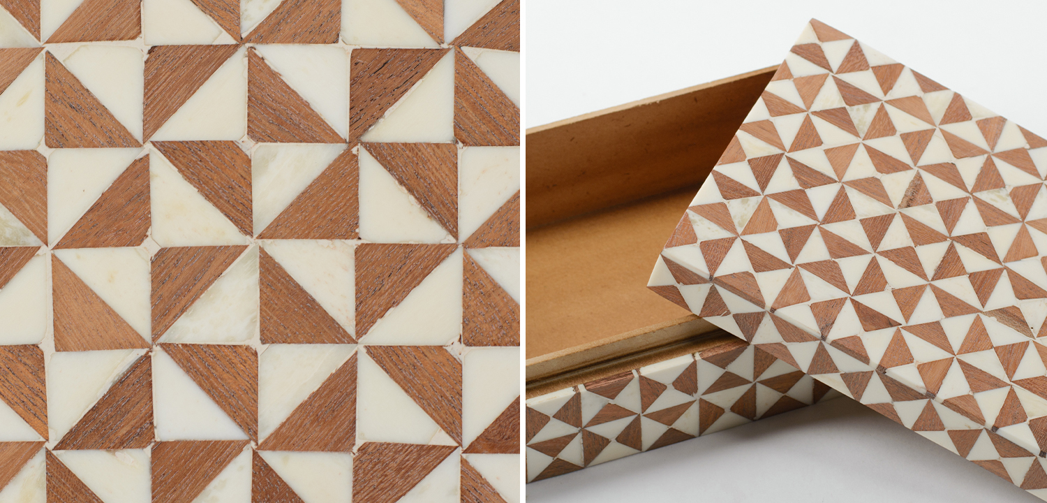 Шкатулка Wood Bone Inlay Box - фото