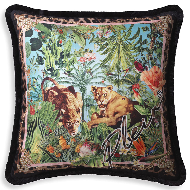 Подушка Philipp Plein Cushion Silk Exotic 70 x 70 Мульти в Ульяновске | Loft Concept 