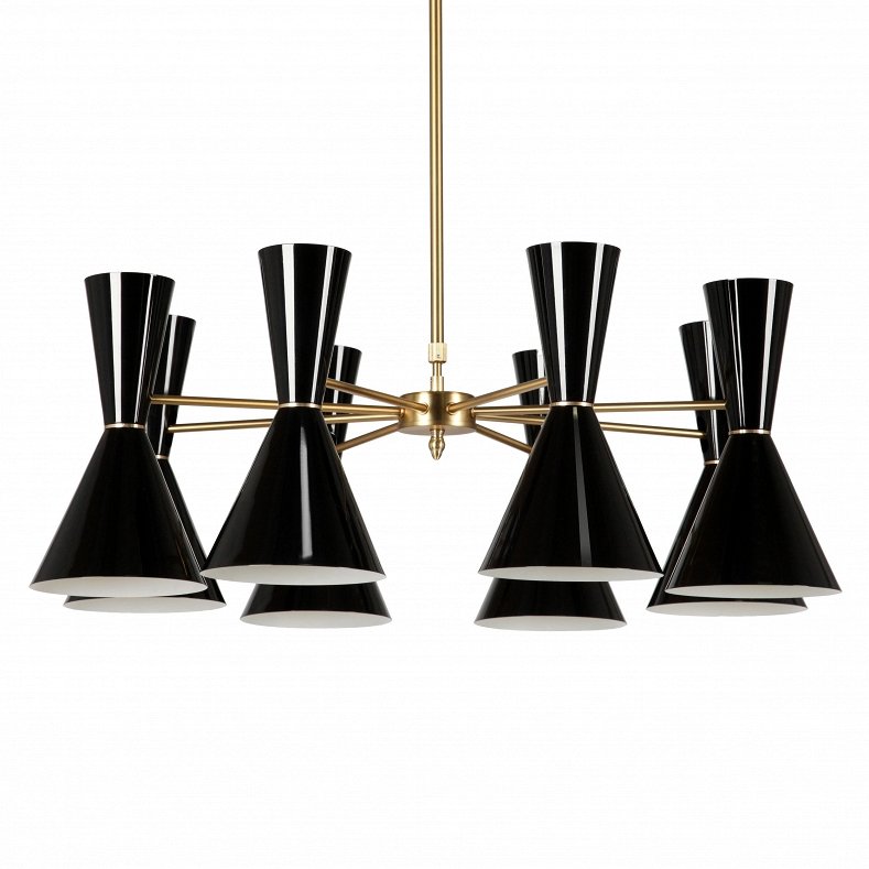 Люстра CAIRO Chandelier 8 Arm black Черный Латунь в Ульяновске | Loft Concept 