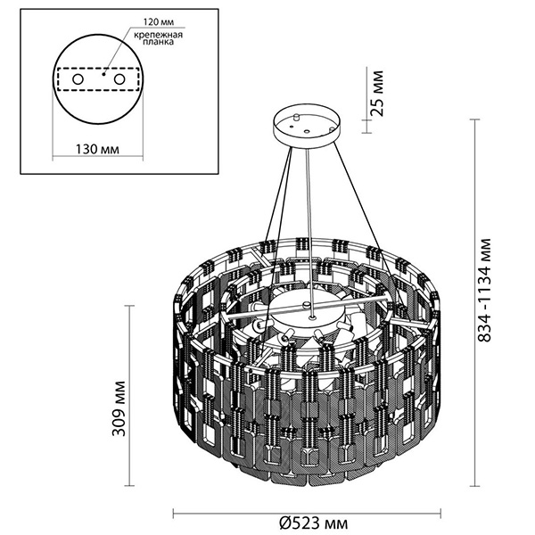 Люстра Ribbed Elements Pendant Round 52 в Ульяновске