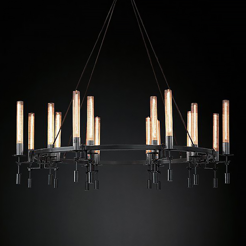 Люстра Restoration Hardware Fontanelle Chandelier black Черный Прозрачный в Ульяновске | Loft Concept 