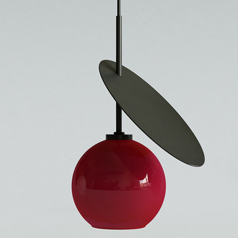 Подвесной светильник Cherry Pendant One Red Черный Красный в Ульяновске | Loft Concept 