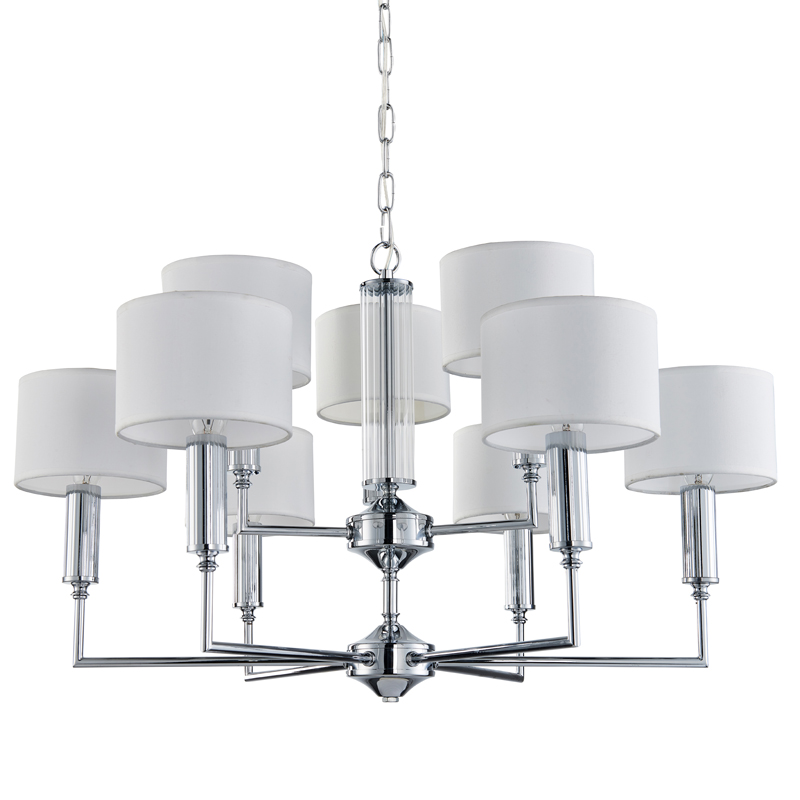 Люстра Laurent Chandelier white 71 Хром Белый Прозрачный в Ульяновске | Loft Concept 