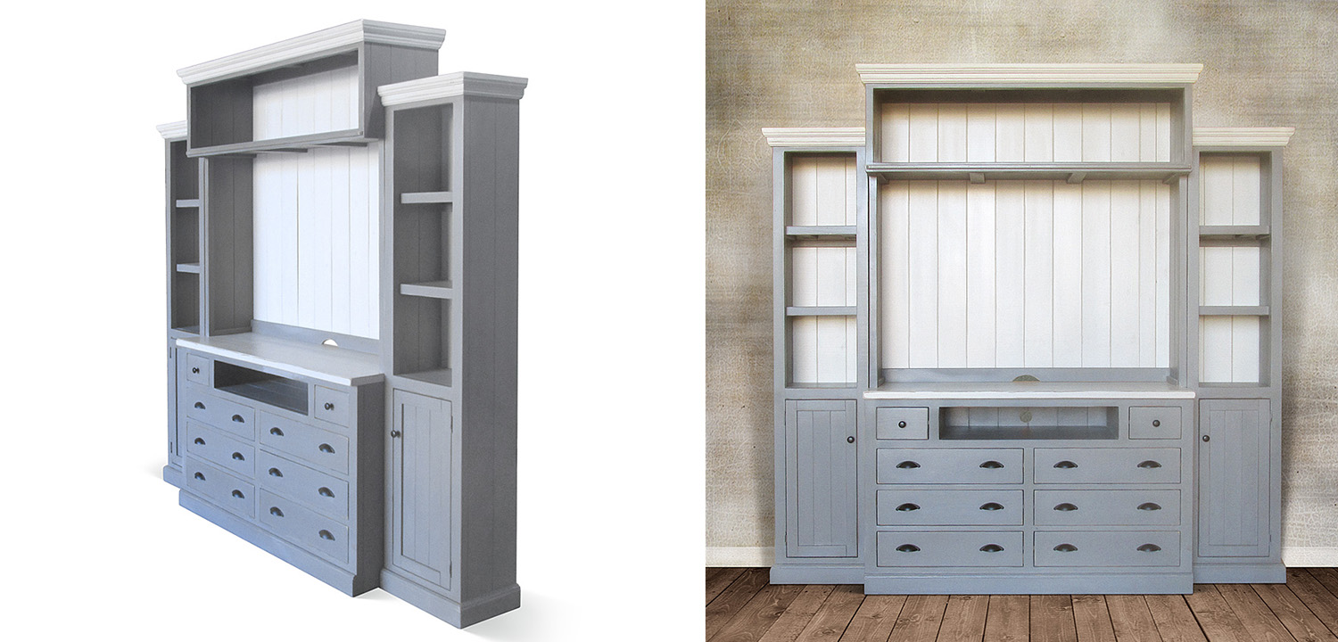 Шкаф-стеллаж Sandro Provence HARMONIE Weathered Grey - фото