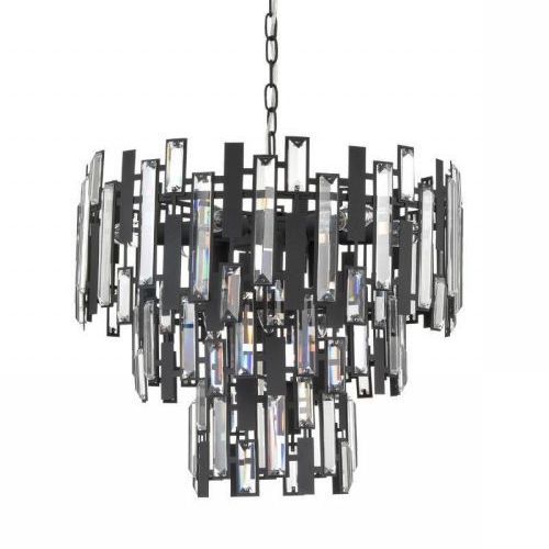 Люстра Darkness Chandelier three cascades Черный Прозрачный в Ульяновске | Loft Concept 