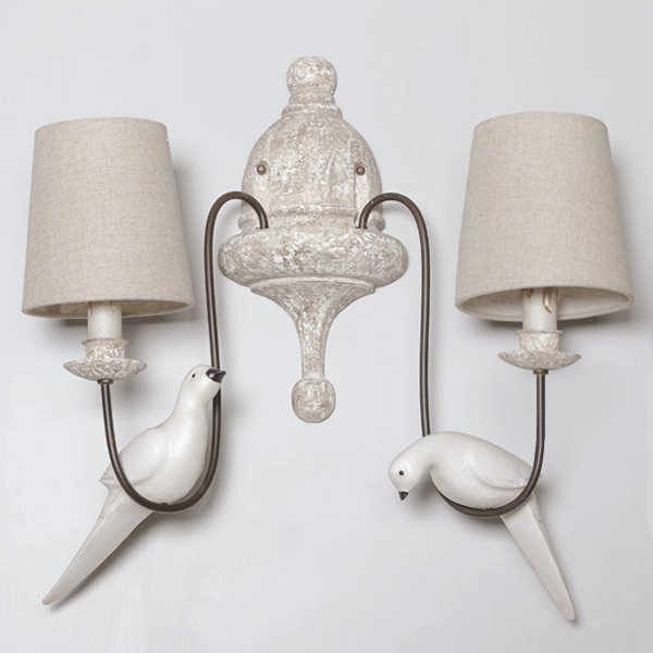 Бра Norman Bird Wall Lamp double ivory ( слоновая кость ) в Ульяновске | Loft Concept 