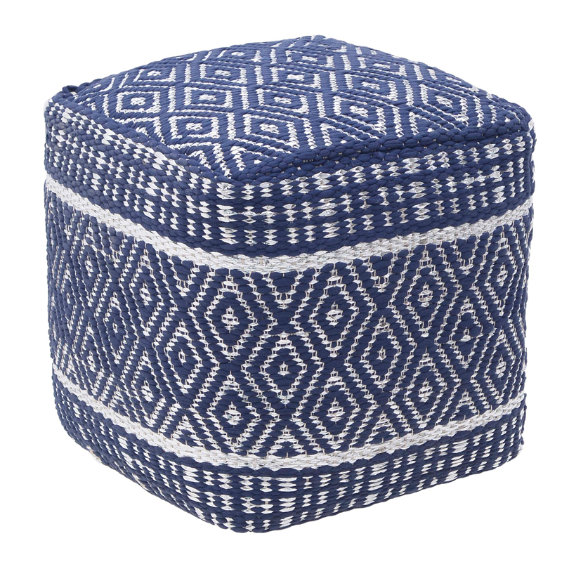 Пуф Rhombuses Kelim Ornament Pouf Синий Белый в Ульяновске | Loft Concept 