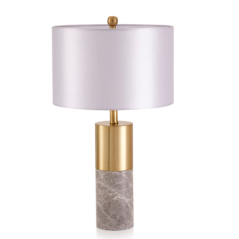 Настольная лампа ZOEY TABLE LAMP Gray base White shade Золотой Белый Серый в Ульяновске | Loft Concept 