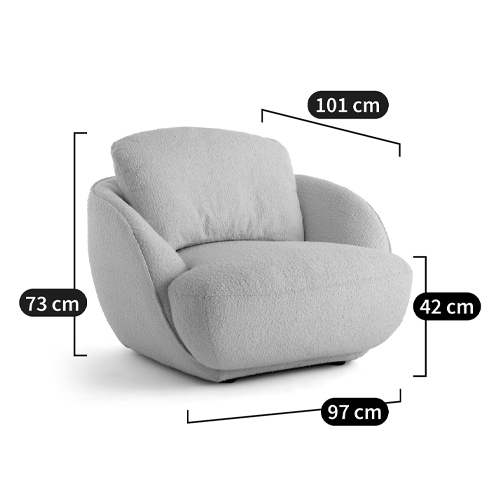 Полукруглое кресло из обивки меланж Halle Melange Armchair в Ульяновске