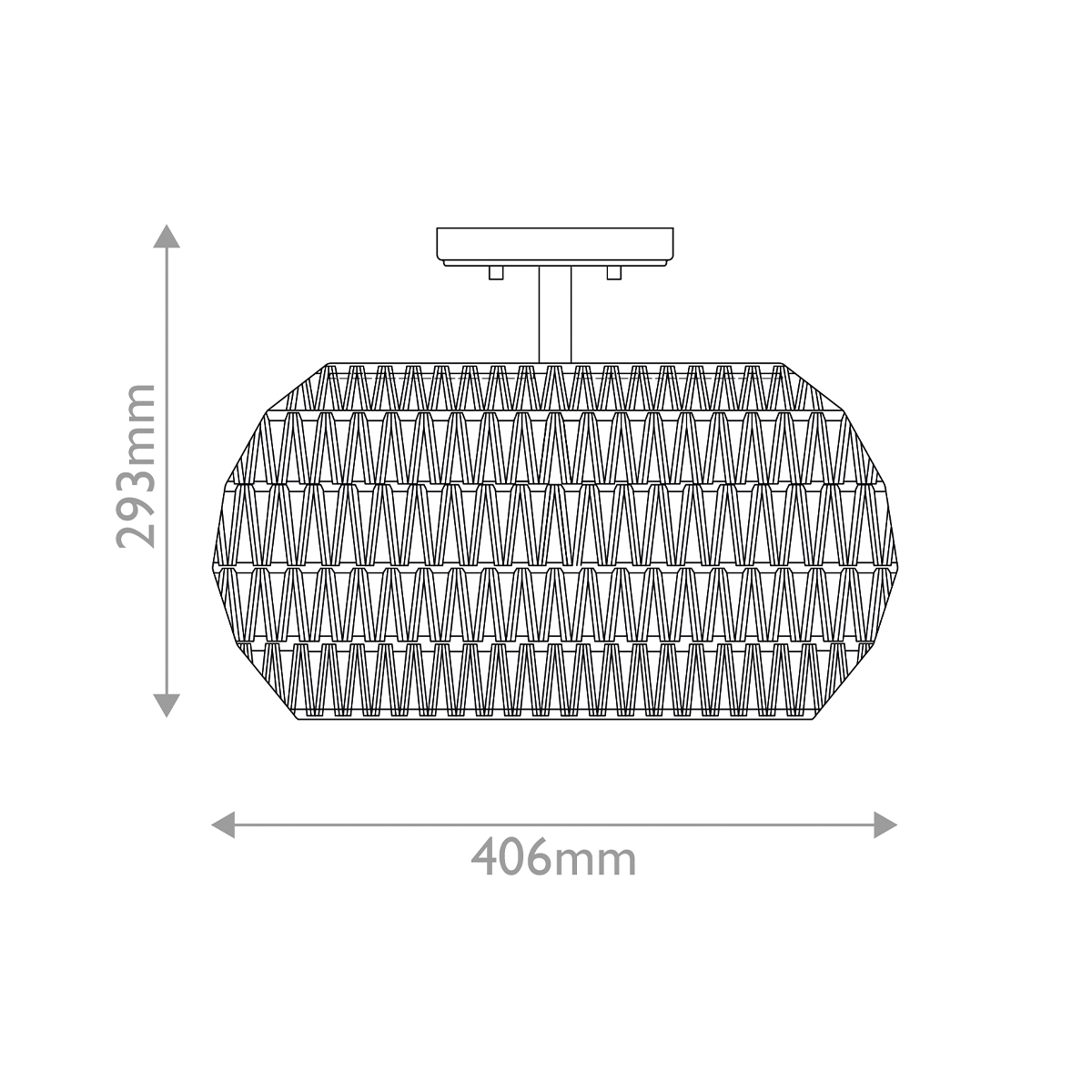 Потолочный светильник с плафоном из плетеного джута и черным каркасом Quoizel в Ульяновске